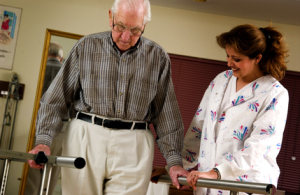 Man in physical rehabilitation